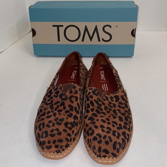 NEW Toms leather wrap brown leopard suede - Picture 4 of 9